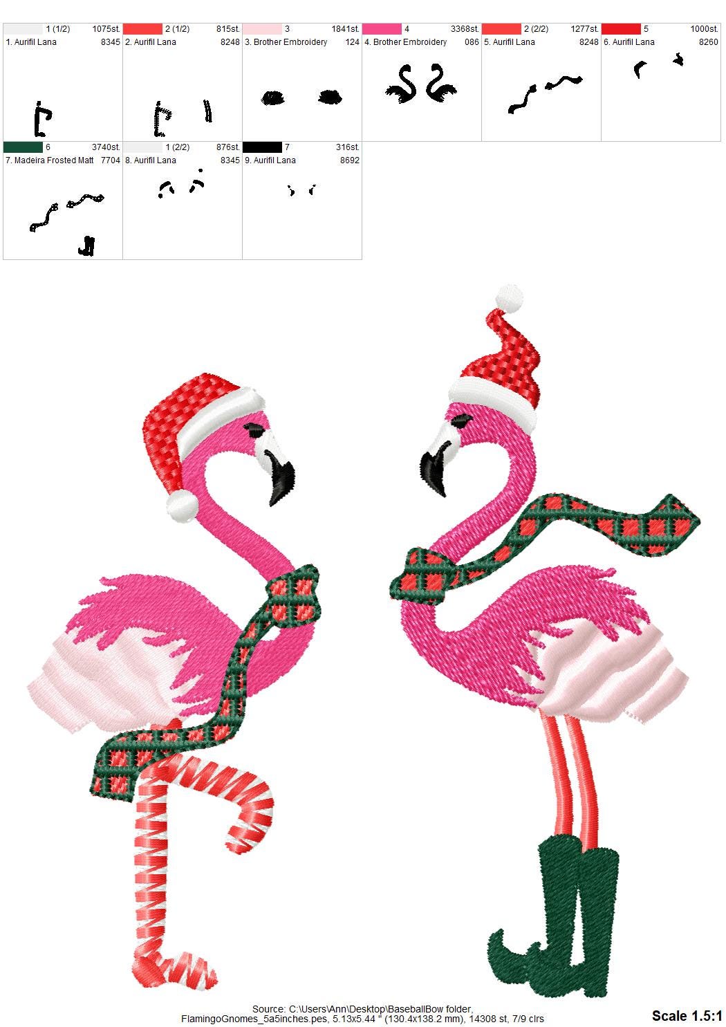 Fringed Christmas Flamingo Santa Hat