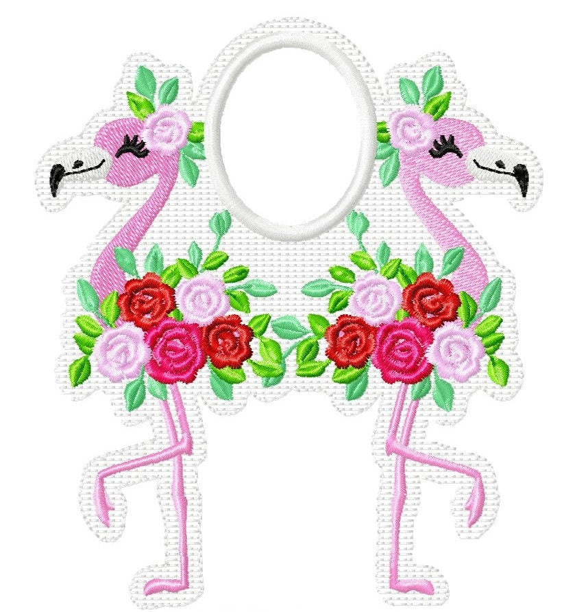 Floral Flamingos Towel Hanging Hole Topper