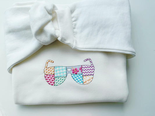 Patchwork Summer Sunglasses beach pool party outfit Sunglasses