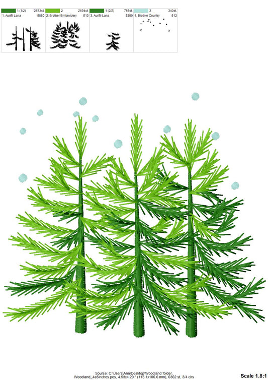 Winter Woodland Christmas Tree Trio