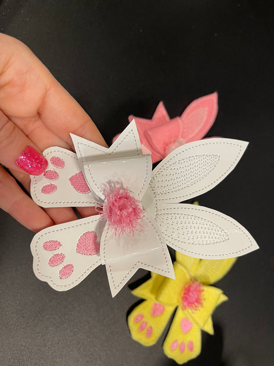 Fringed Tail Easter Bunny Bow ITH
