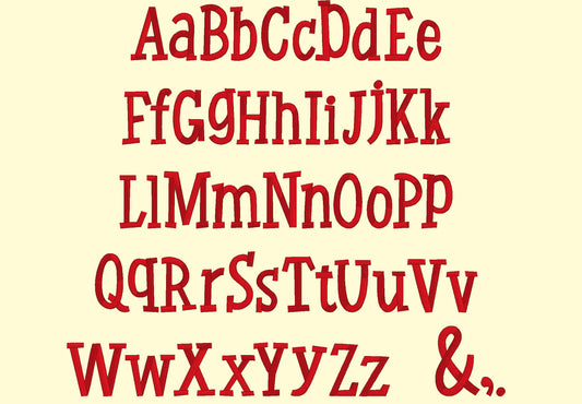 Playful Kids Satin Stitch Font