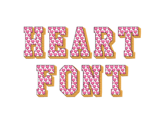 Heart Patterned Shadow Block Font