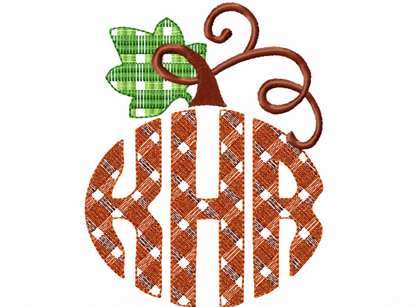 Fall Pumpkin Oval Circle Monogram Font