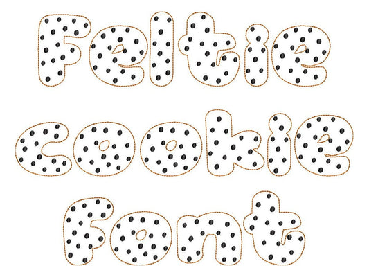 Chocolate Cookie Font Feltie ITH