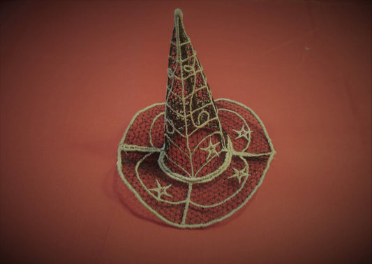 Witch Lace Hat with little stars and spider web Halloween cobweb FSL