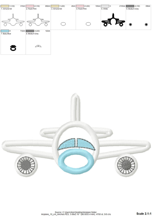 Airplane Applique and Fill Stitch