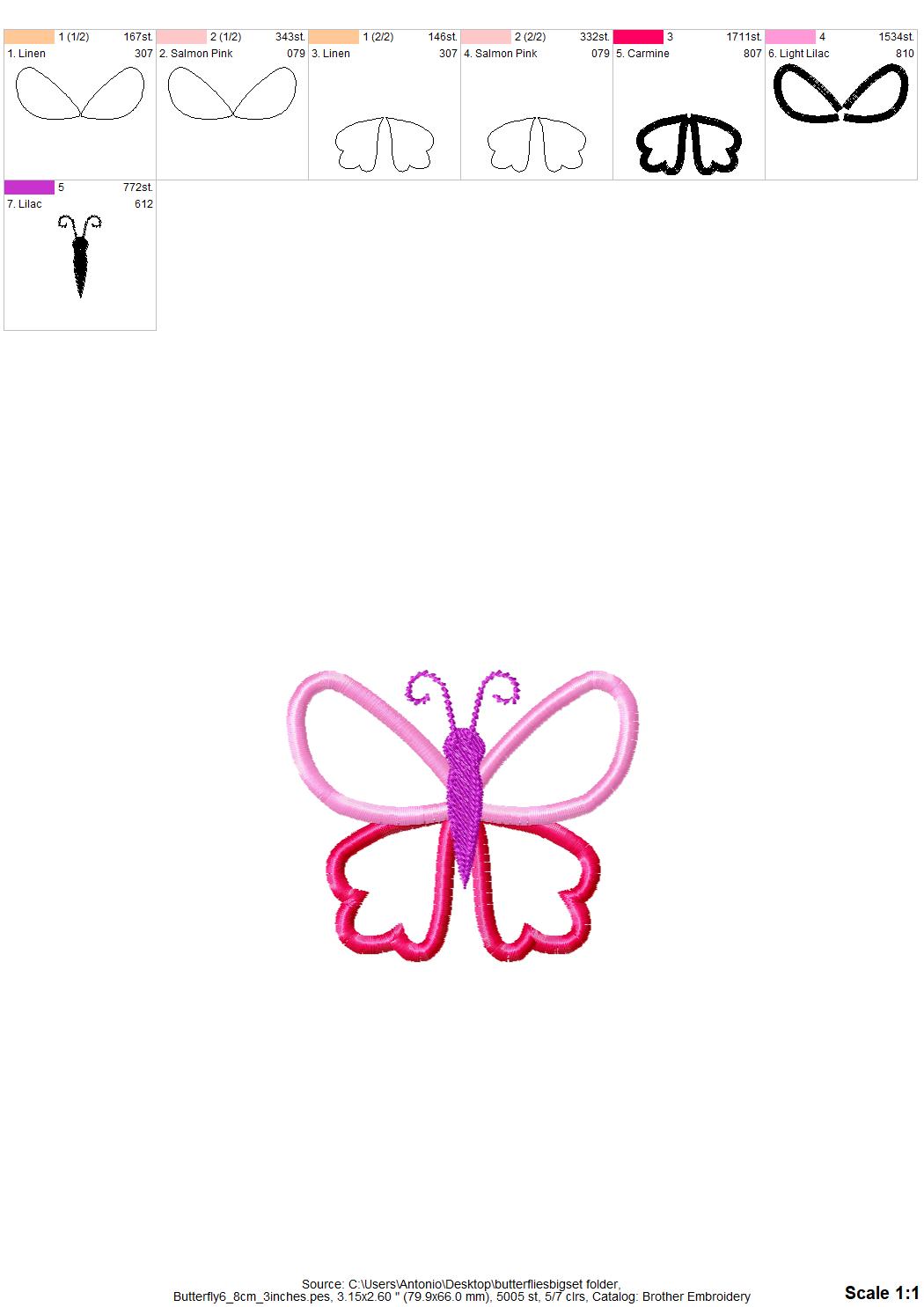 Butterfly Applique Big Set of 10