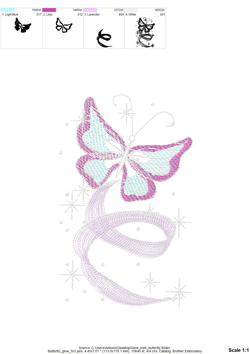 Magic Romantic Dance Butterfly – Butterfly machine embroidery design by Artapli