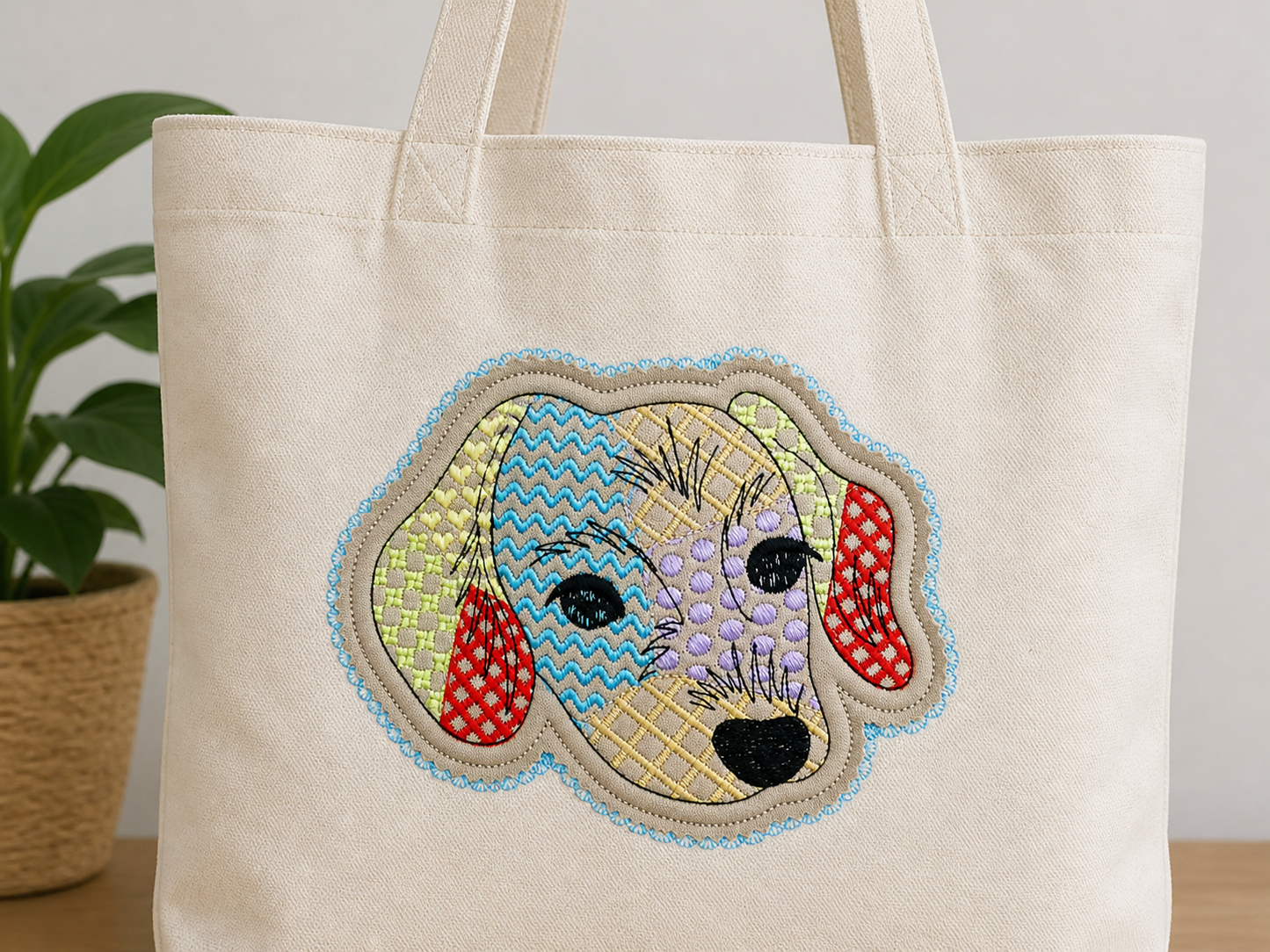 Dachshund Applique Patchwork