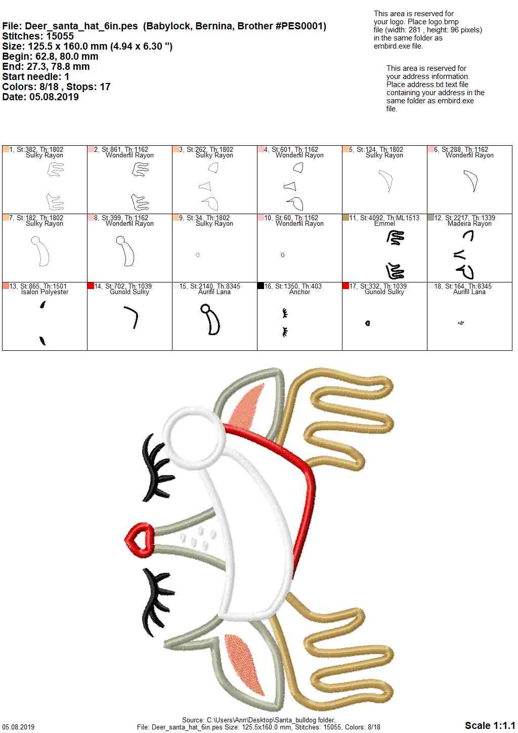 Christmas Deer with Santa Hat