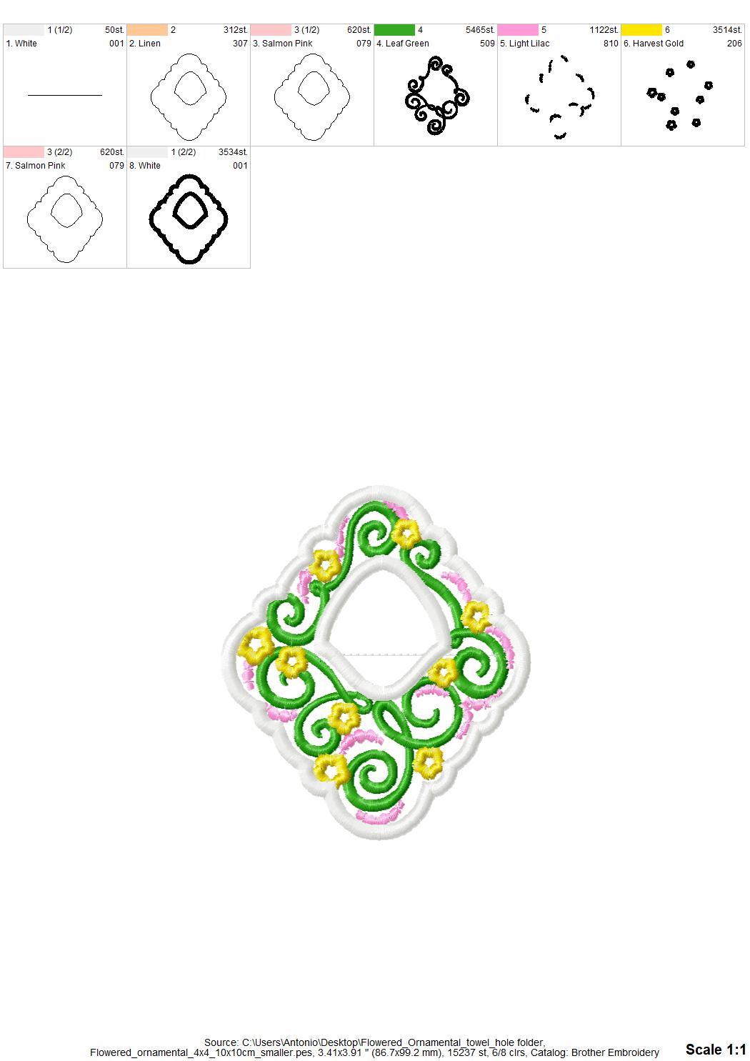 Floral Ornamental Towel Topper