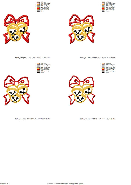 Gold Christmas Bells with Bow