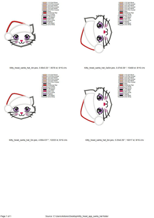Christmas Kitty Cat with Santa Hat