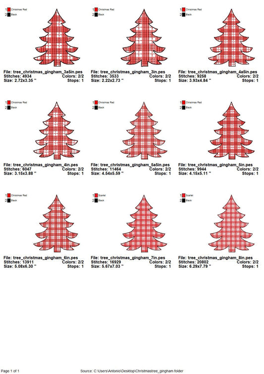 Gingham Plaid Christmas Tree
