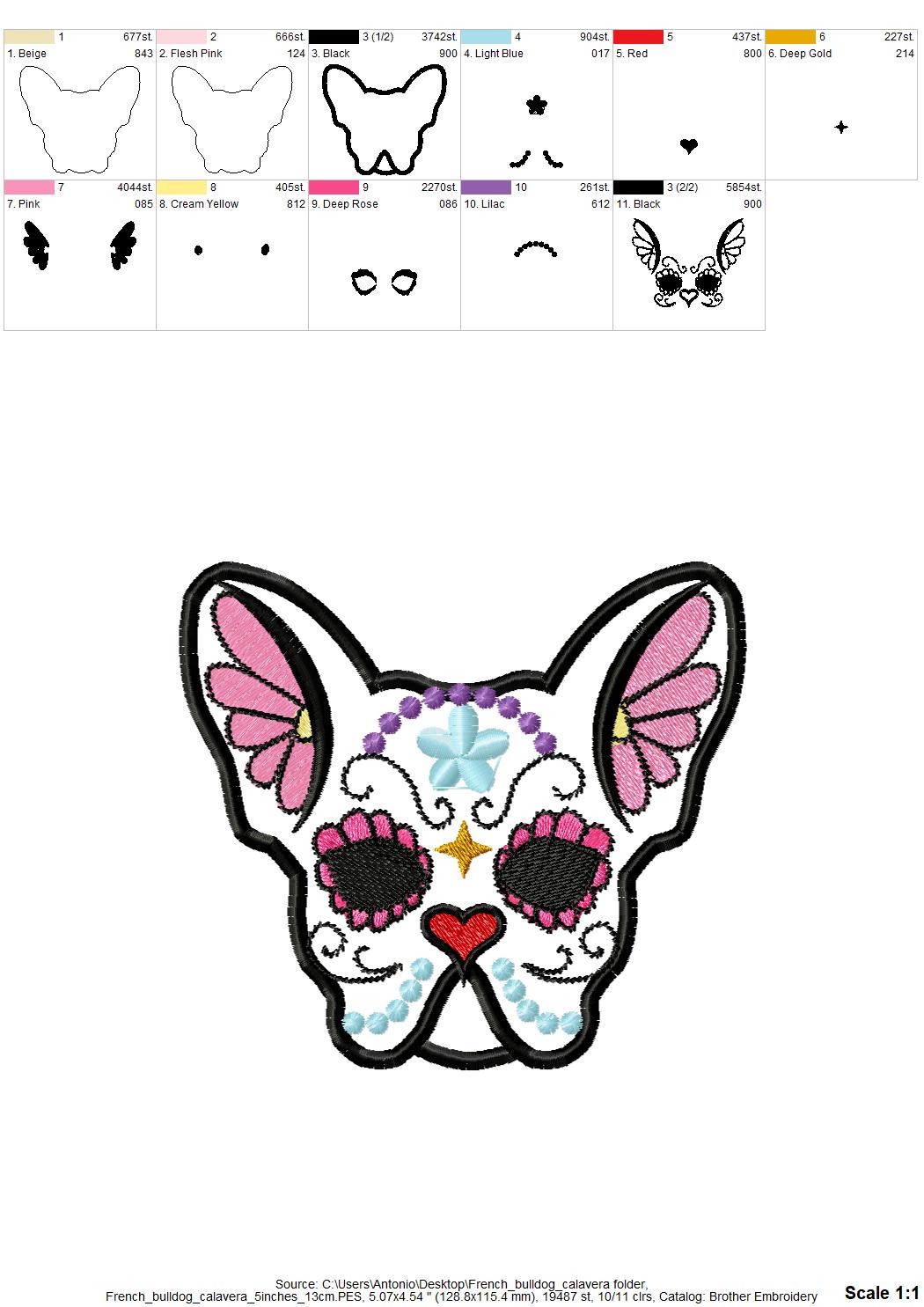 French Bulldog Sugar Skull