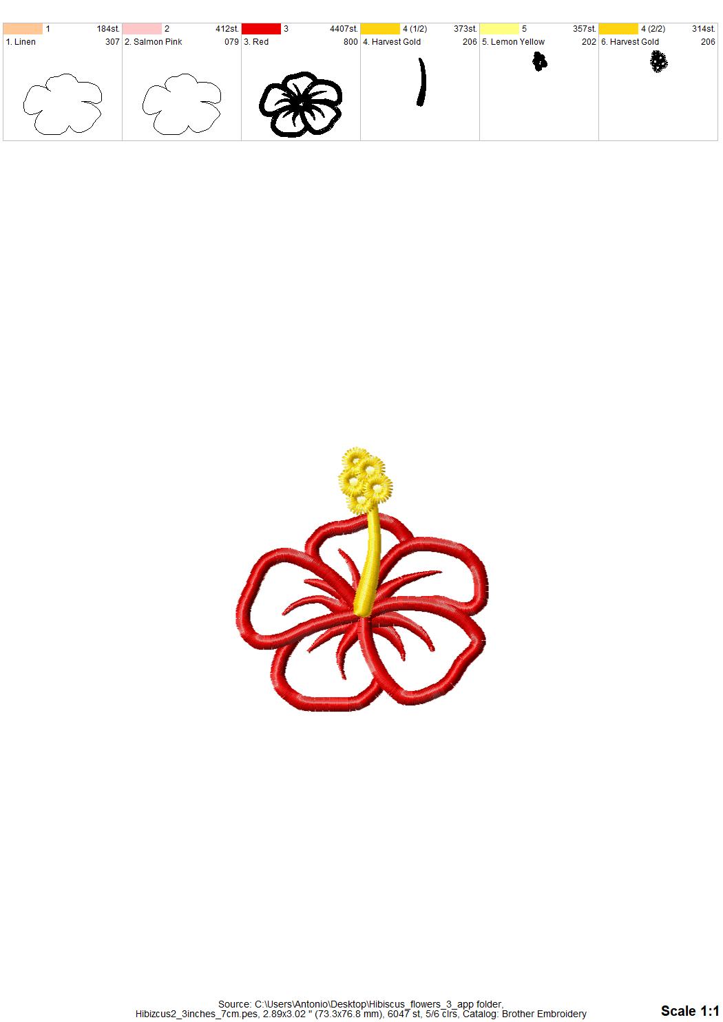 Hibiscus Flower Set of 3