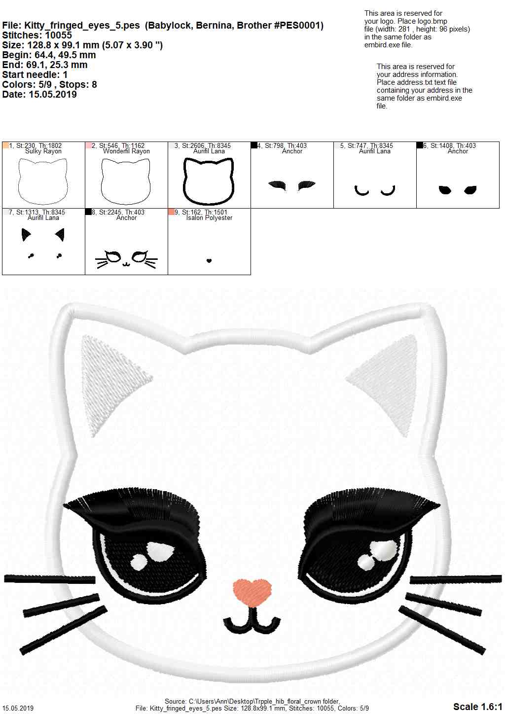 Fringed Eyelashes Kitty Cat