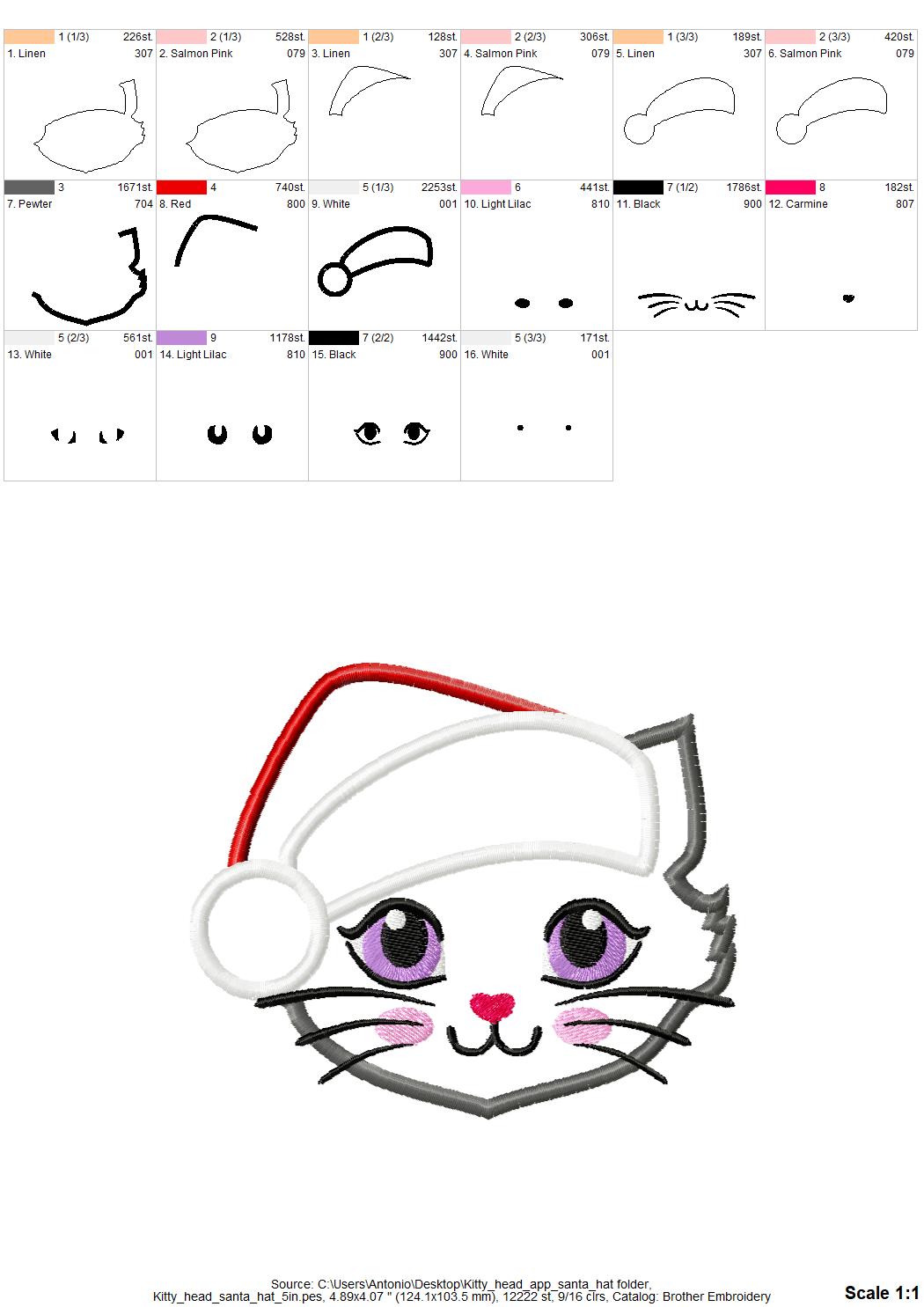 Christmas Kitty Cat with Santa Hat