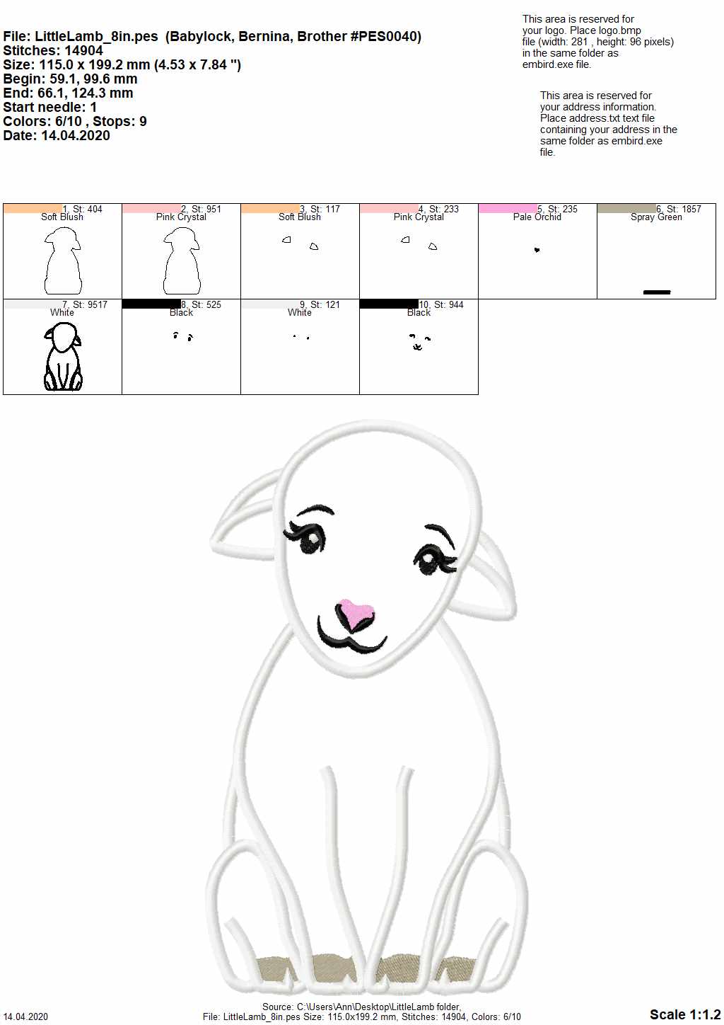 Little Lamb Sheep Applique