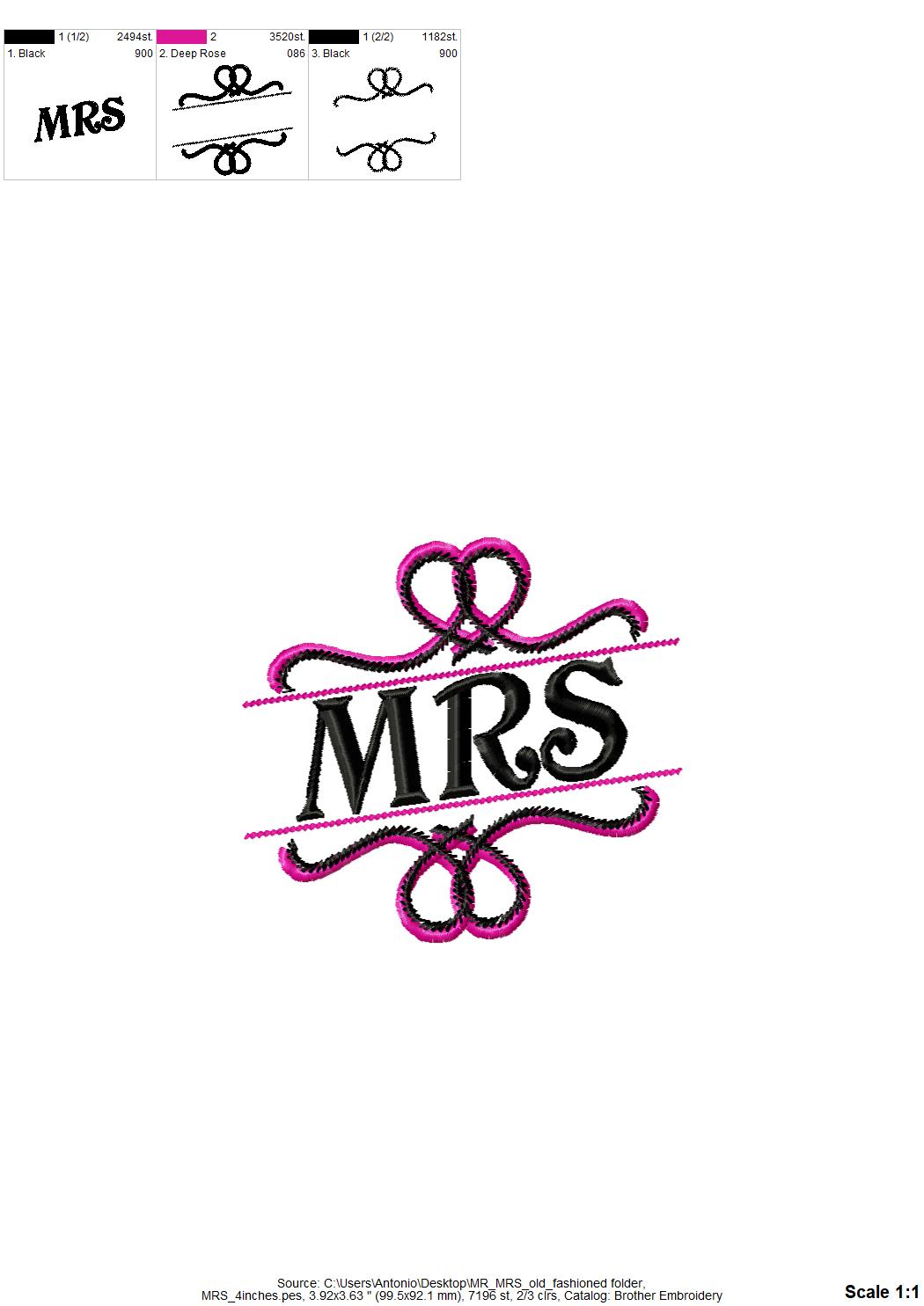 Mr and Mrs Wedding Monogram