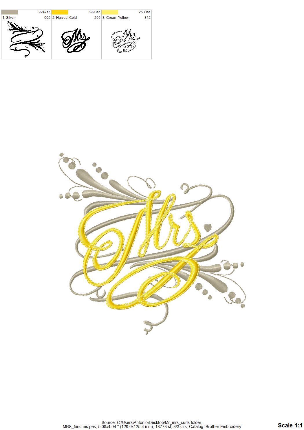 Mr and Mrs Wedding Monogram