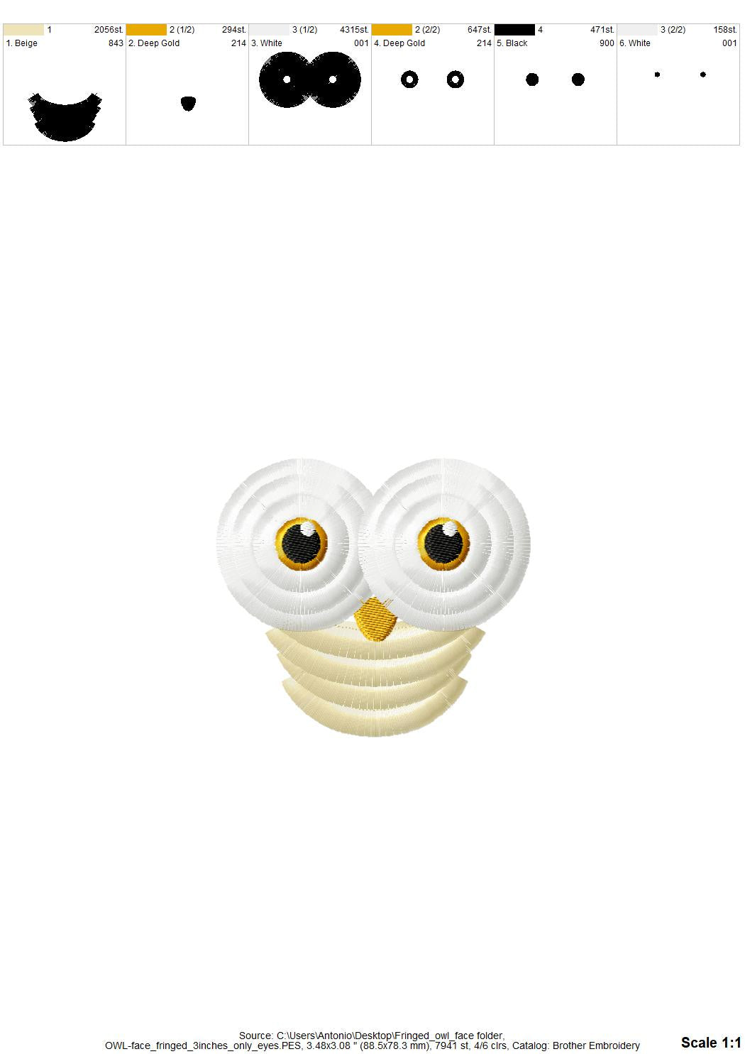 Fringed Owl with Outline