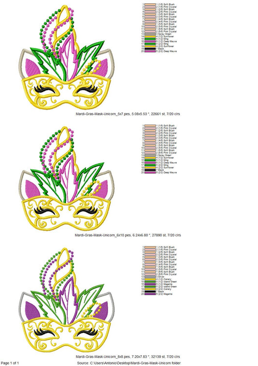 Unicorn Mardi Gras Mask