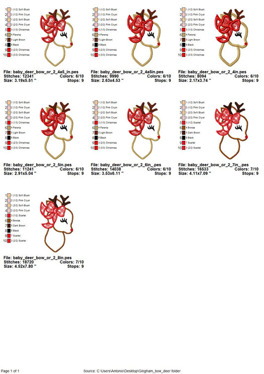 Deer Girl with Bow Applique