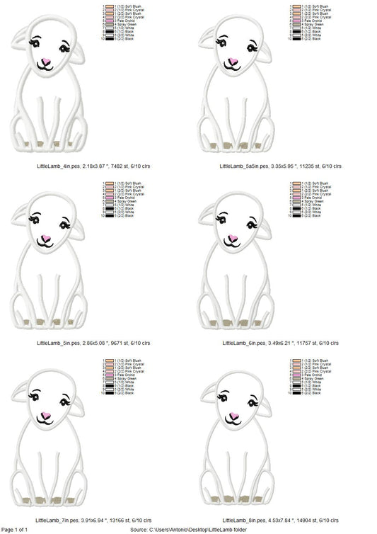 Little Lamb Sheep Applique