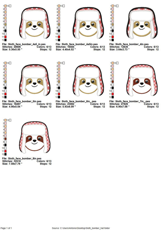 Christmas Sloth and Bomber Hat
