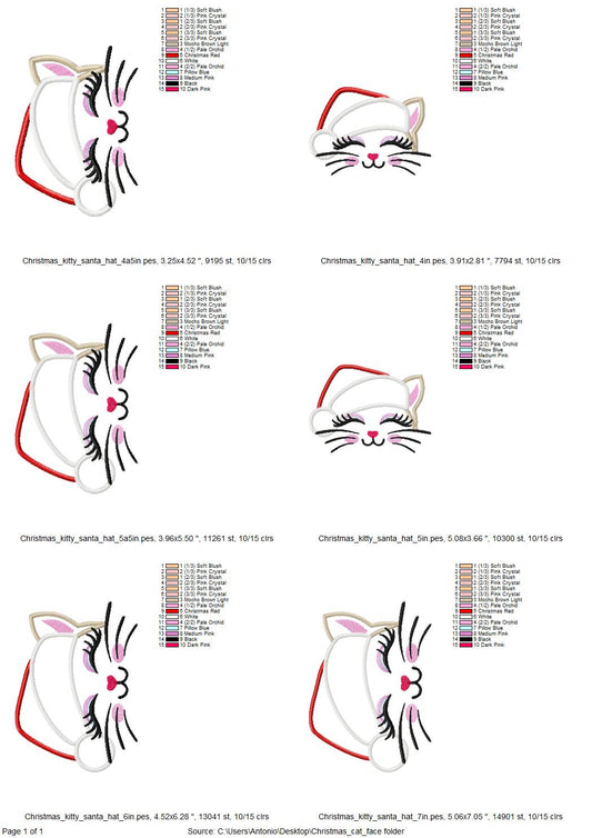 Christmas Kitty Cat with Santa Hat