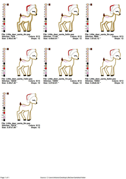 Christmas Baby Deer Fawn with Santa Hat