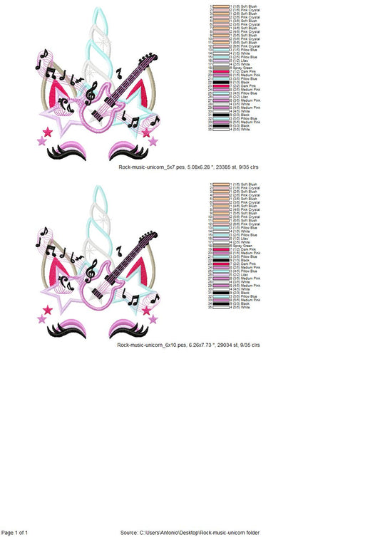 Rock Music Unicorn with Guitar