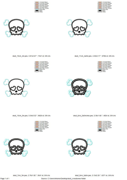 Skull Heart Shaped Eyes