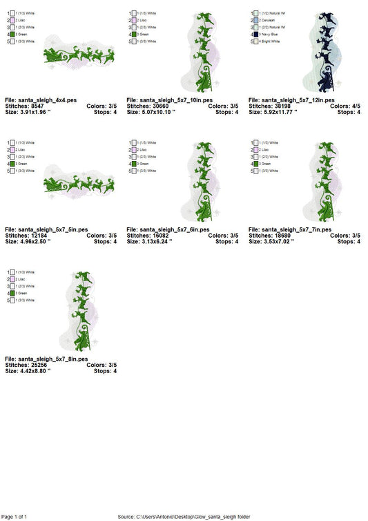 Christmas Polar Night Santa Sleigh With Deer