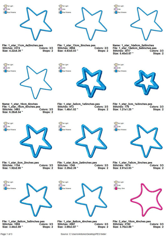 Star Applique Set of 3
