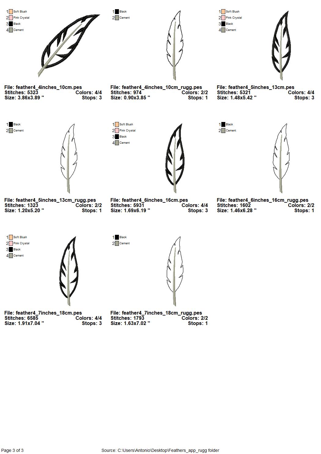 Feather Set of 4
