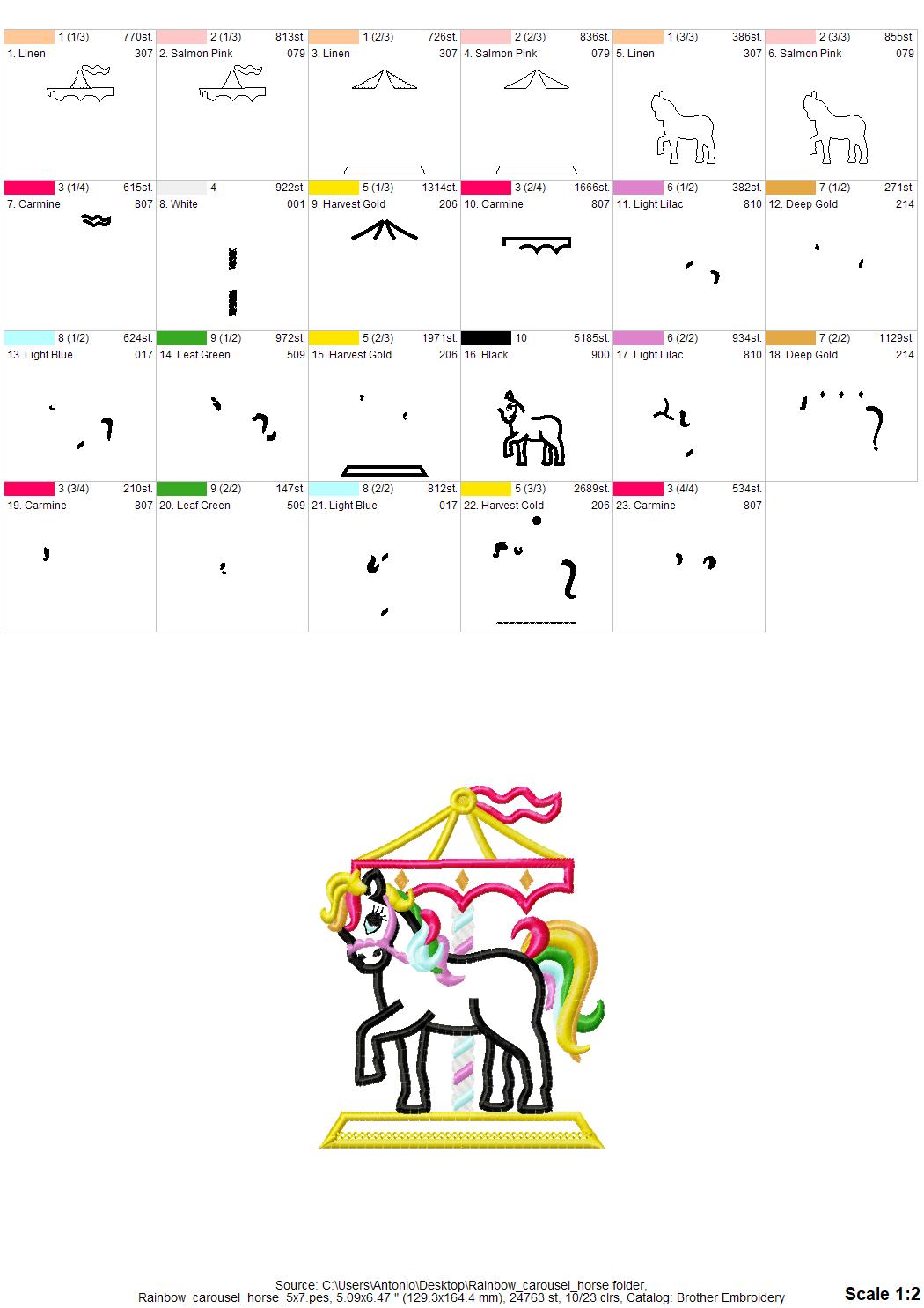 Carousel Horse Applique