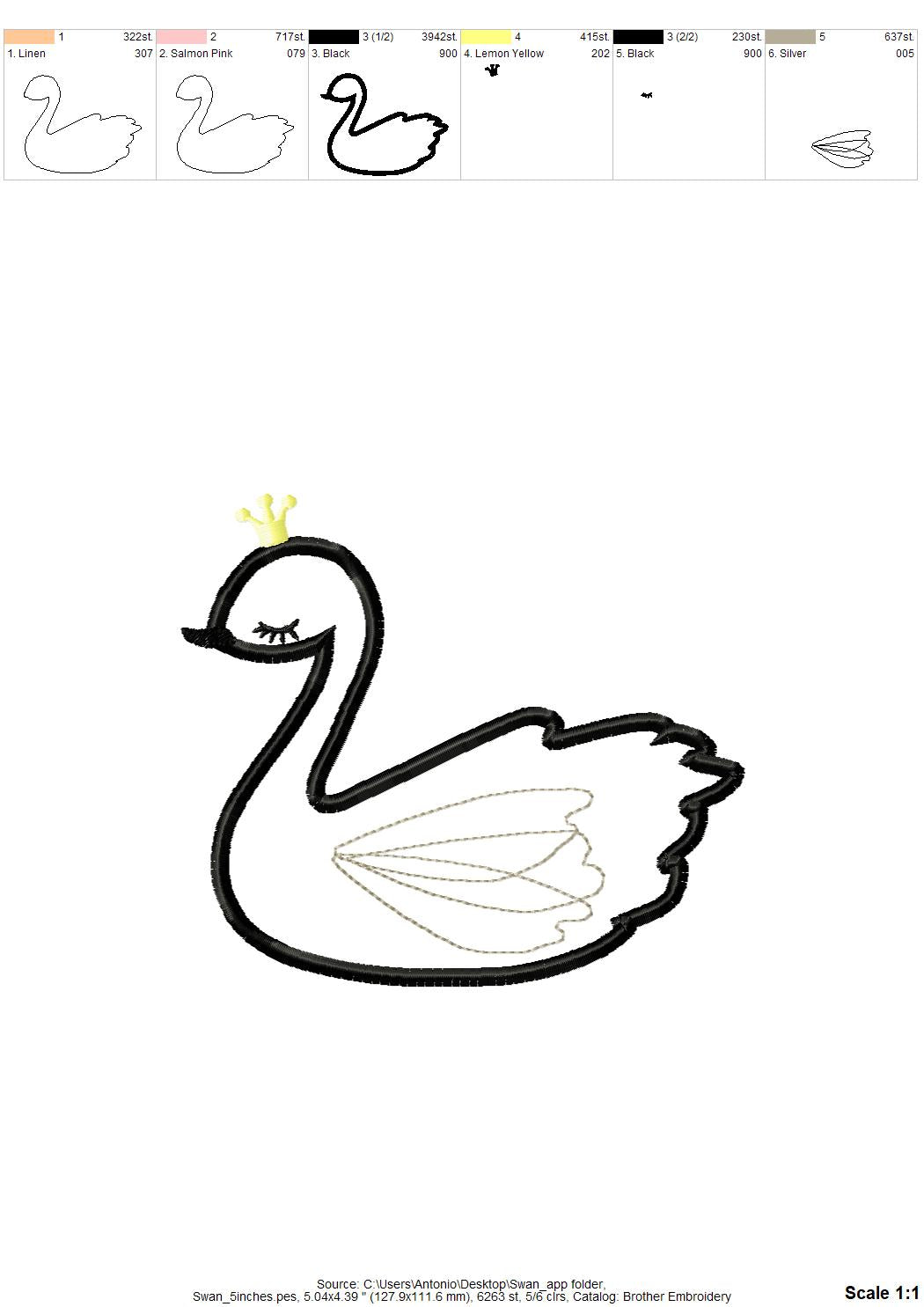Schwanenprinzessin, Applikation