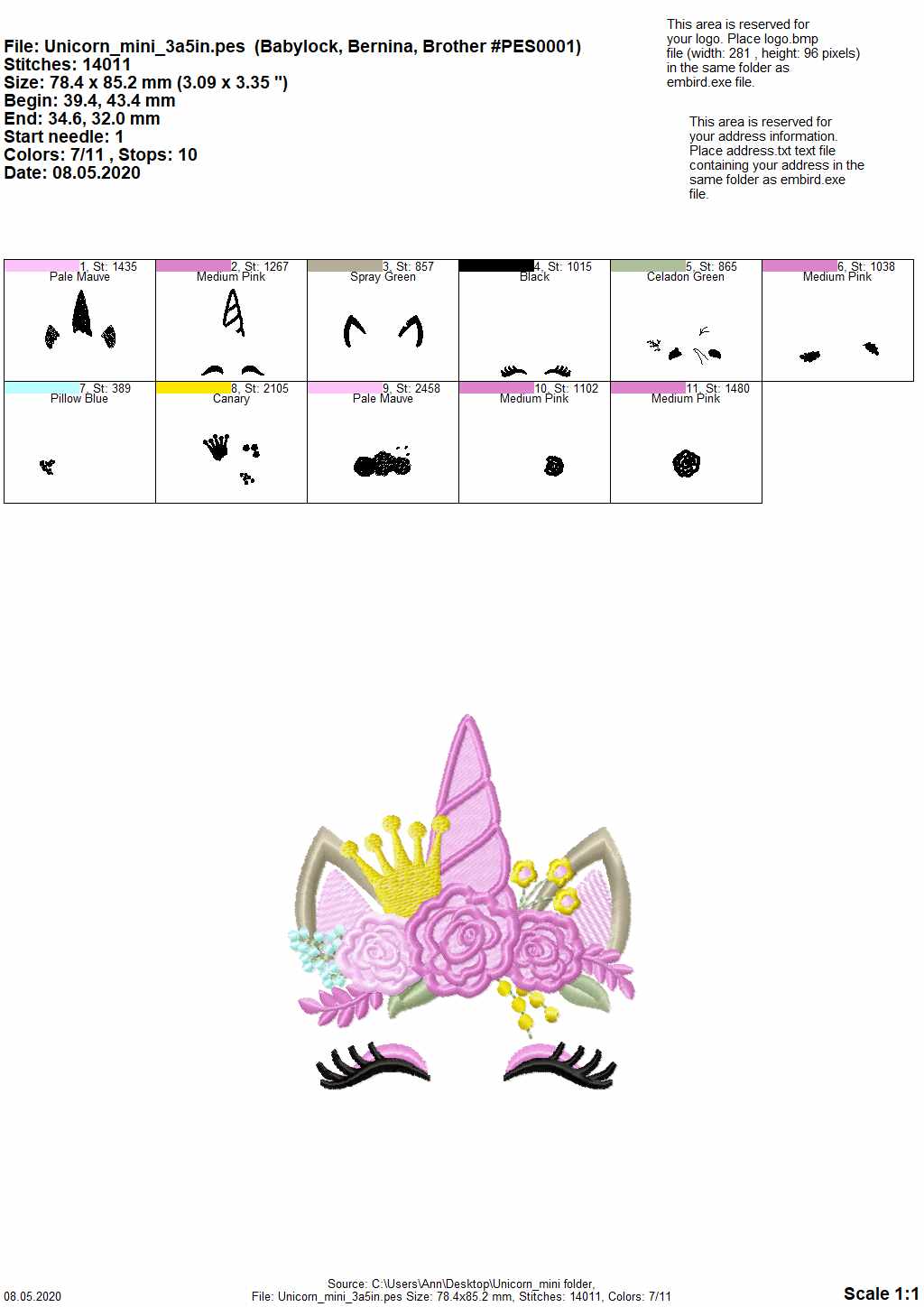 Mini unicornio con corona floral shabby chic