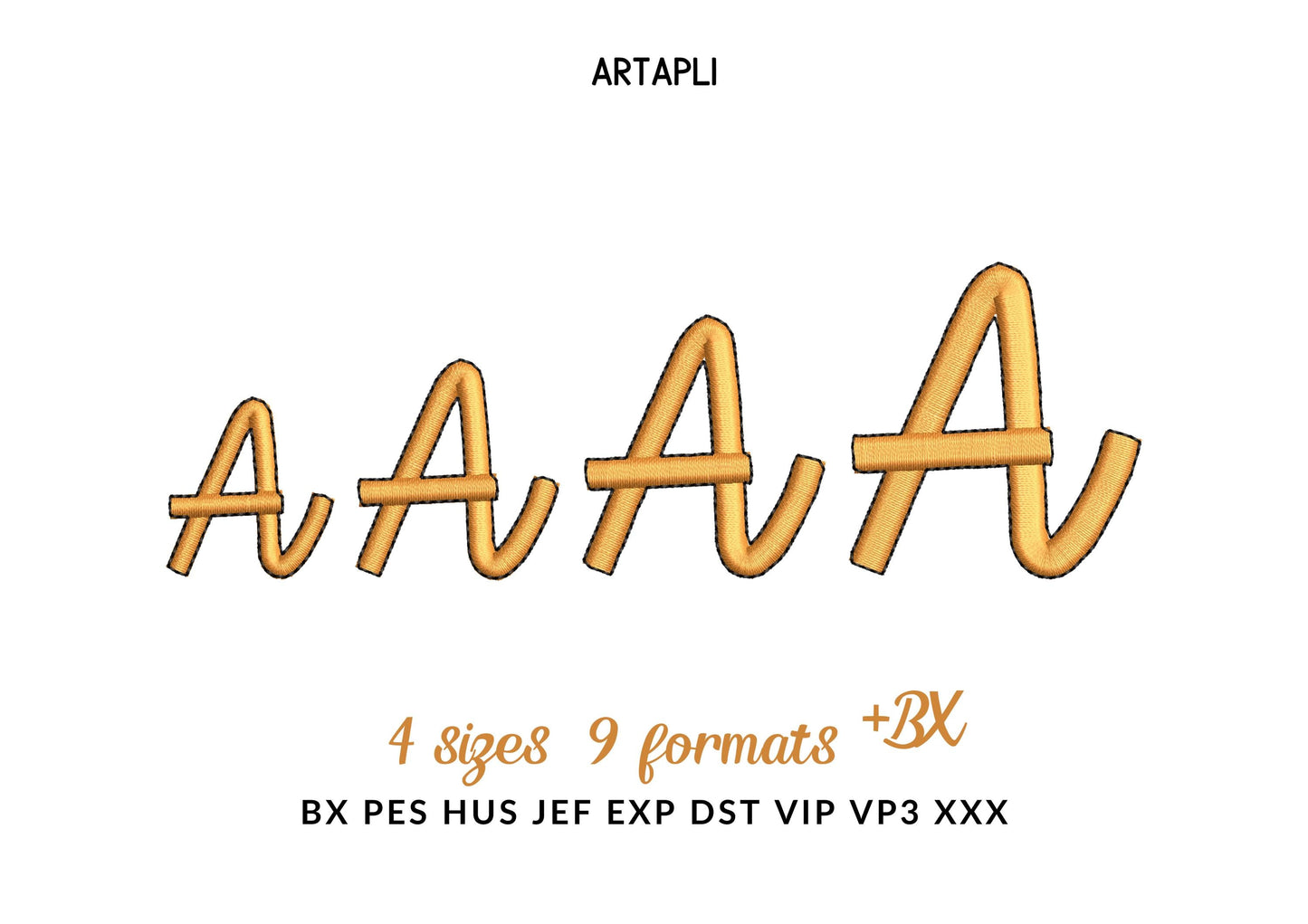 Satin Stitch and Outline Handwritten Font