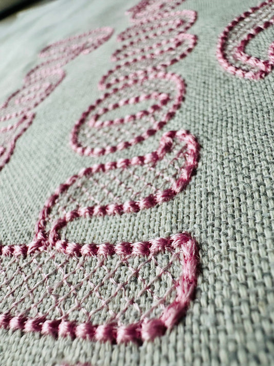 Puffy Bean Stitch Outline Handwritten Font