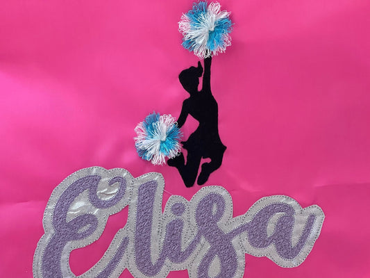 Cheerleader Silhouette Fringed Pom Poms