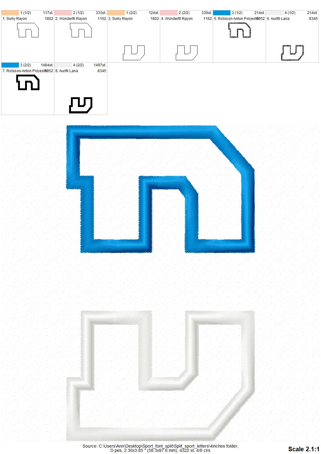 Split Athletic Collegiate Font Applique