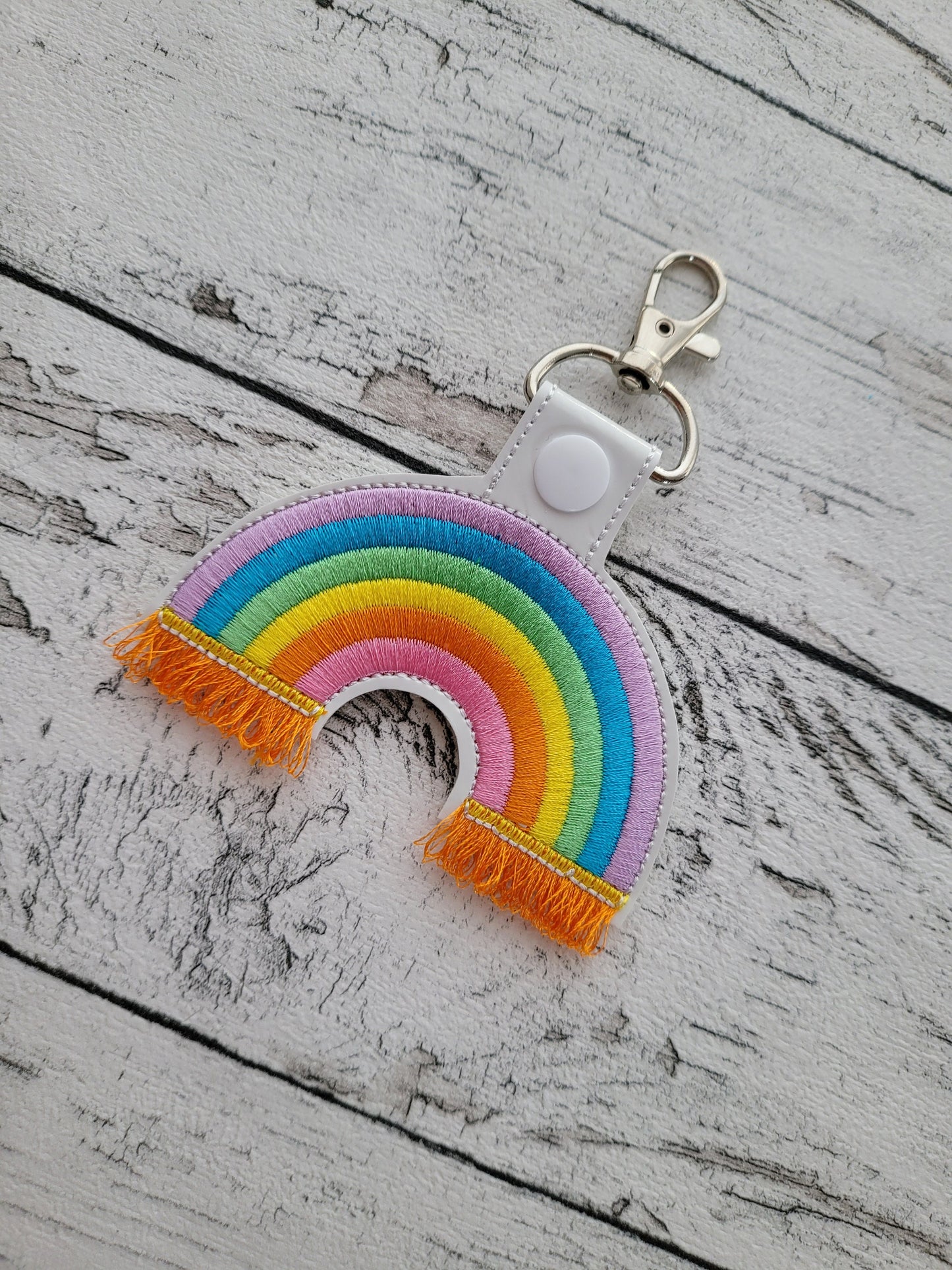Fringed Rainbow Keychain