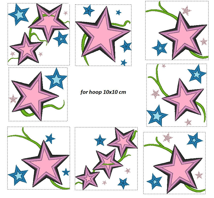 Star Applique Set of 3