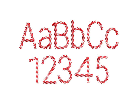 Baseball Stitch Block College Collegiate Font