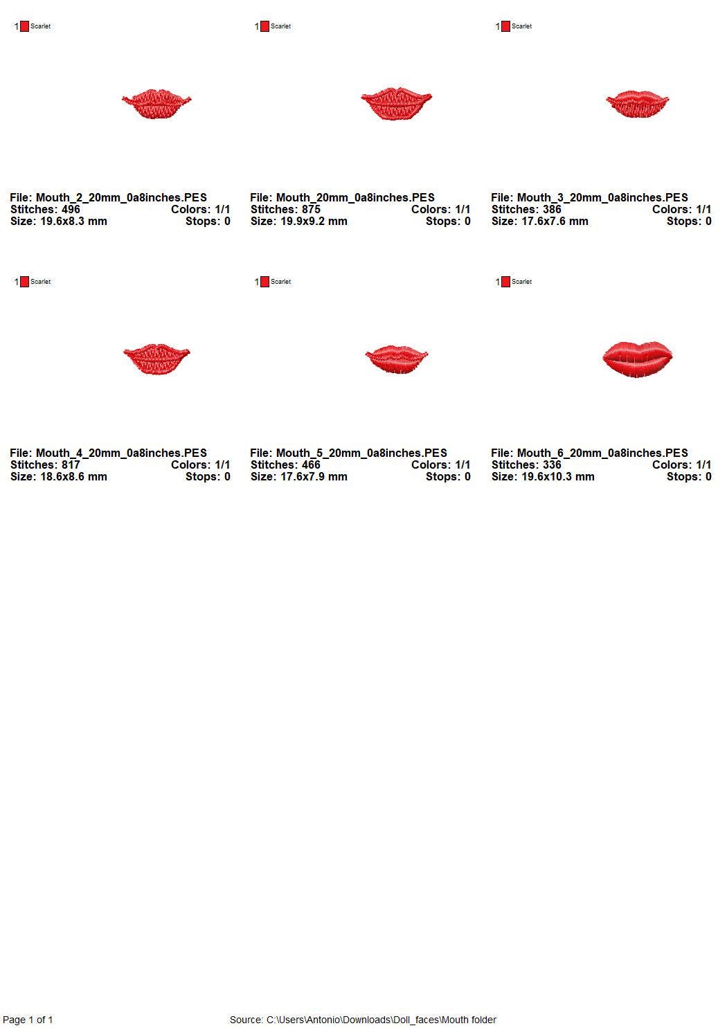 Doll Pretty Face Set of 6