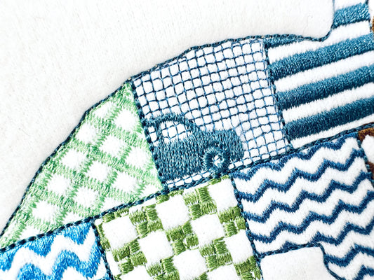 Patchwork Triceratops Dinosaur Jurassic animal Dino silhouette